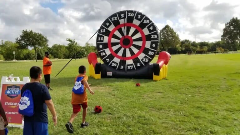 Soccer Darts rental at an event