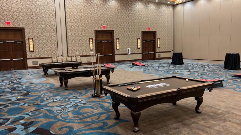 Pool tables Premium line rental at an event