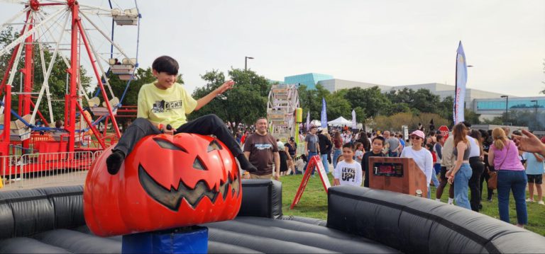 Mechanical Rodeo Pumpkin rental at an event