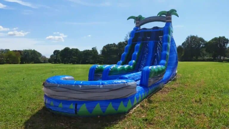 22 Foot Blue Crush DOUBLE LANE Water Slide (40’L X 21’W X 22’H) rental at an event