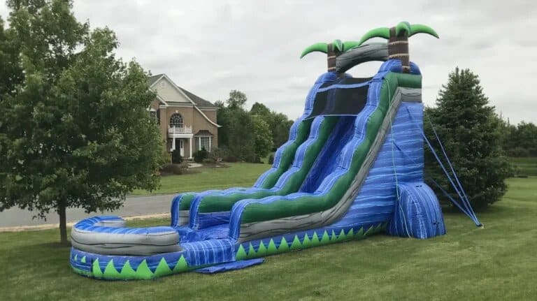 22 Foot Blue Crush SINGLE LANE Water Slide (40’L X 21’W X 22’H) rental at an event