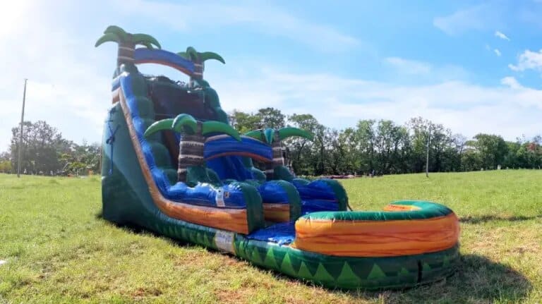 22 Foot Tropical Emerald Rush SINGLE LANE Water Slide (40’L X 21’W X 22’H) rental at an event