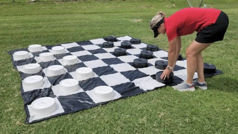 Giant Checkers Game rental at an event