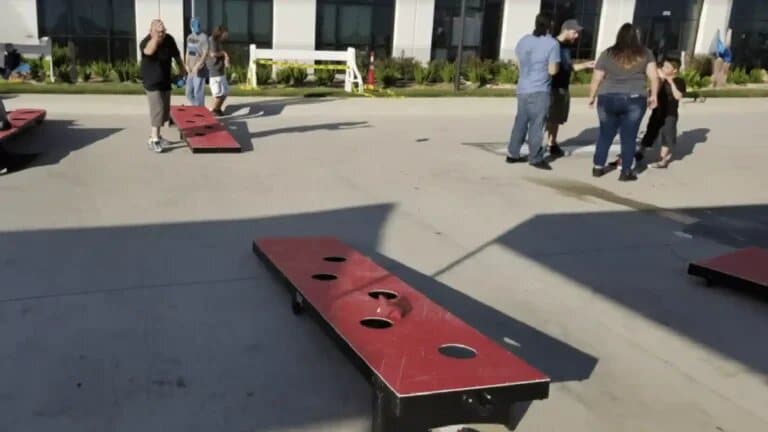 Giant Cornhole Bag Toss Game rental at an event