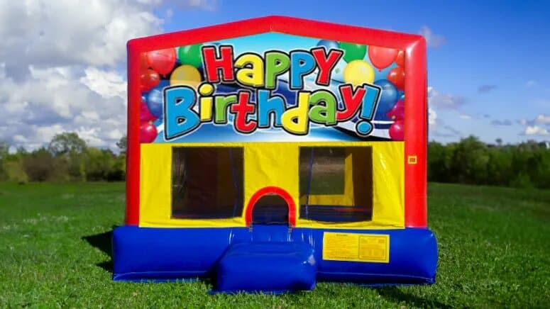 Happy Birthday Moonwalk rental at an event