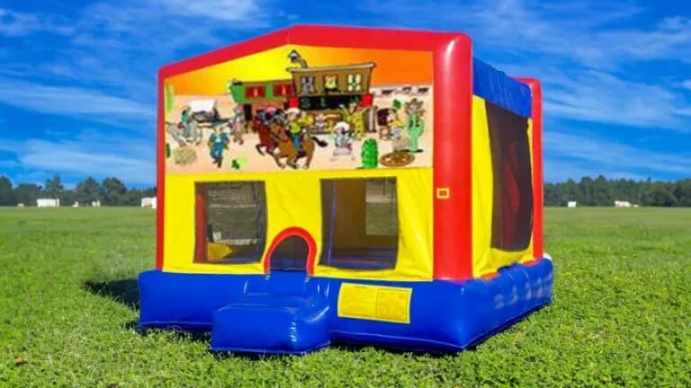 Western Themed Moonwalk rental at an event