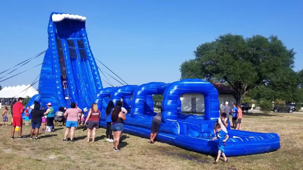 36 foot blue crush water slide from Amanzi Party Rentals