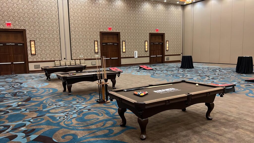 Pool tables Premium line rental at an event