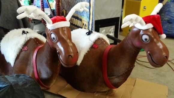 Mechanical Rodeo Reindeer rental at an event
